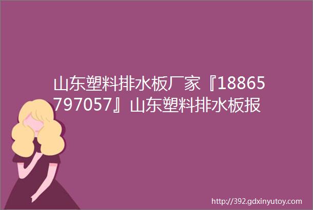 山东塑料排水板厂家『18865797057』山东塑料排水板报价