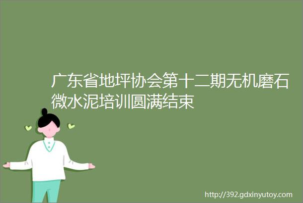 广东省地坪协会第十二期无机磨石微水泥培训圆满结束