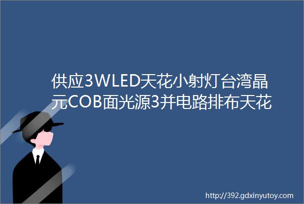 供应3WLED天花小射灯台湾晶元COB面光源3并电路排布天花灯