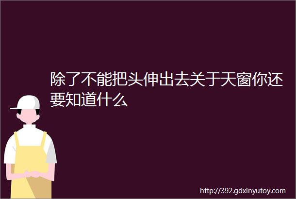 除了不能把头伸出去关于天窗你还要知道什么