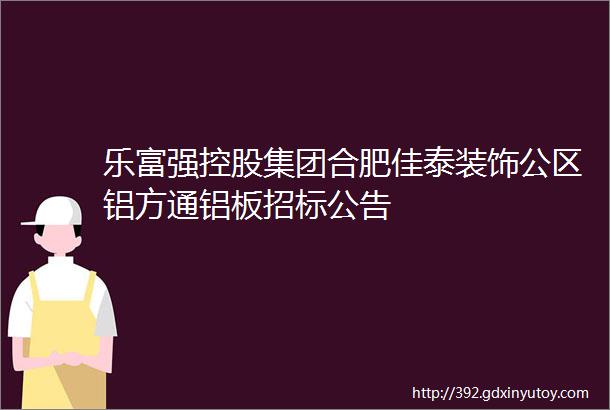 乐富强控股集团合肥佳泰装饰公区铝方通铝板招标公告