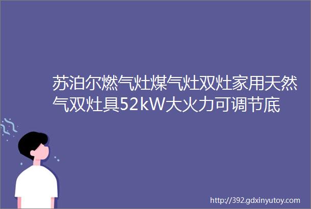 苏泊尔燃气灶煤气灶双灶家用天然气双灶具52kW大火力可调节底盘63热效率230deg宽域控火DB28天