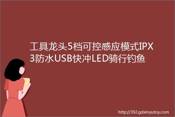 工具龙头5档可控感应模式IPX3防水USB快冲LED骑行钓鱼夜跑头灯