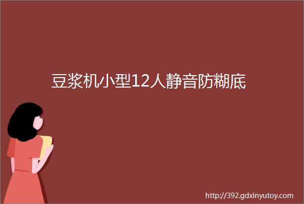 豆浆机小型12人静音防糊底