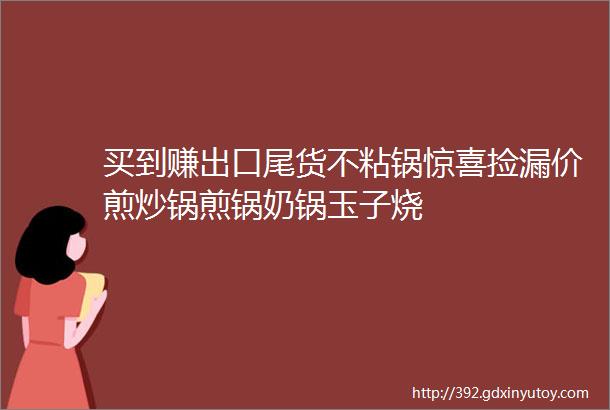 买到赚出口尾货不粘锅惊喜捡漏价煎炒锅煎锅奶锅玉子烧