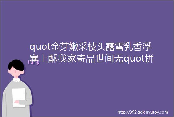 quot金芽嫩采枝头露雪乳香浮塞上酥我家奇品世间无quot拼音和