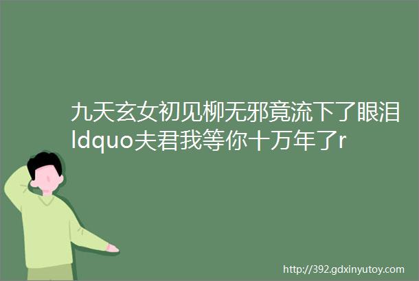 九天玄女初见柳无邪竟流下了眼泪ldquo夫君我等你十万年了rdquo