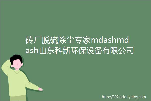 砖厂脱硫除尘专家mdashmdash山东科新环保设备有限公司