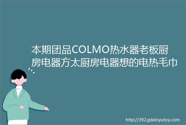 本期团品COLMO热水器老板厨房电器方太厨房电器想的电热毛巾架松下纳诺怡晾衣架悍高五金几方选木原木大板